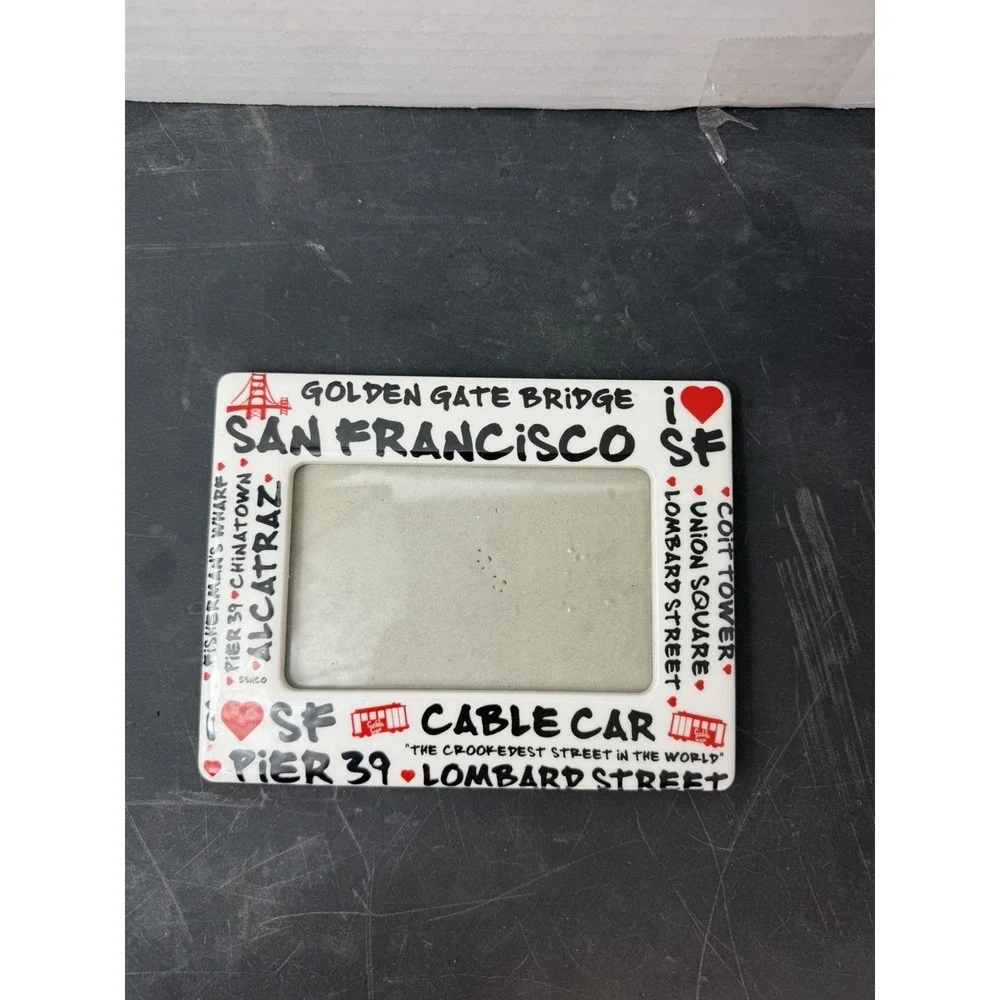 destination photo picture frame, San Francisco theme, white, 4x6